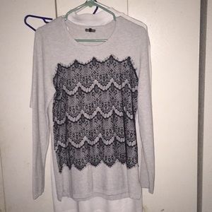 lace front long sleeve shirt